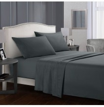 Hot Simple Style Solid Color Hotel Bed Sheet Quilt Cover Pillowcase Comfortable Home Bedding Set
