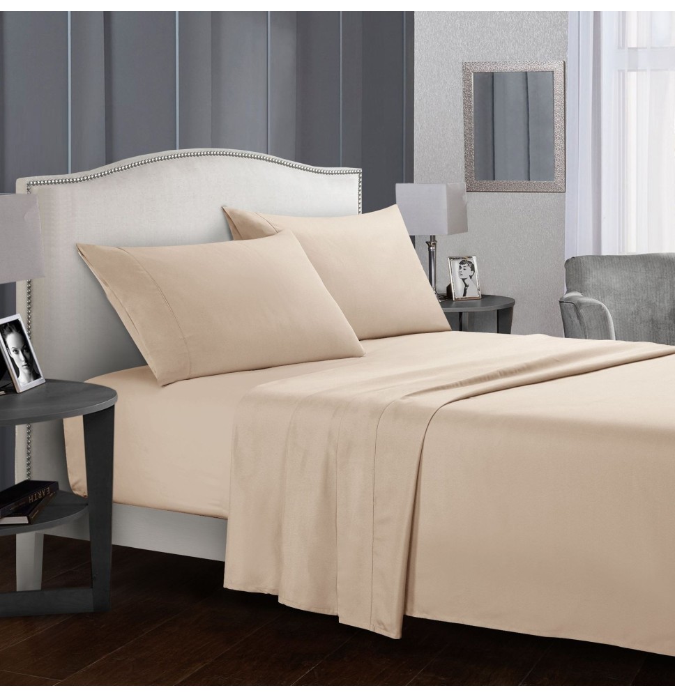 Hot Simple Style Solid Color Hotel Bed Sheet Quilt Cover Pillowcase Comfortable Home Bedding Set