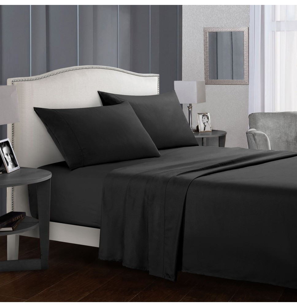 Hot Simple Style Solid Color Hotel Bed Sheet Quilt Cover Pillowcase Comfortable Home Bedding Set