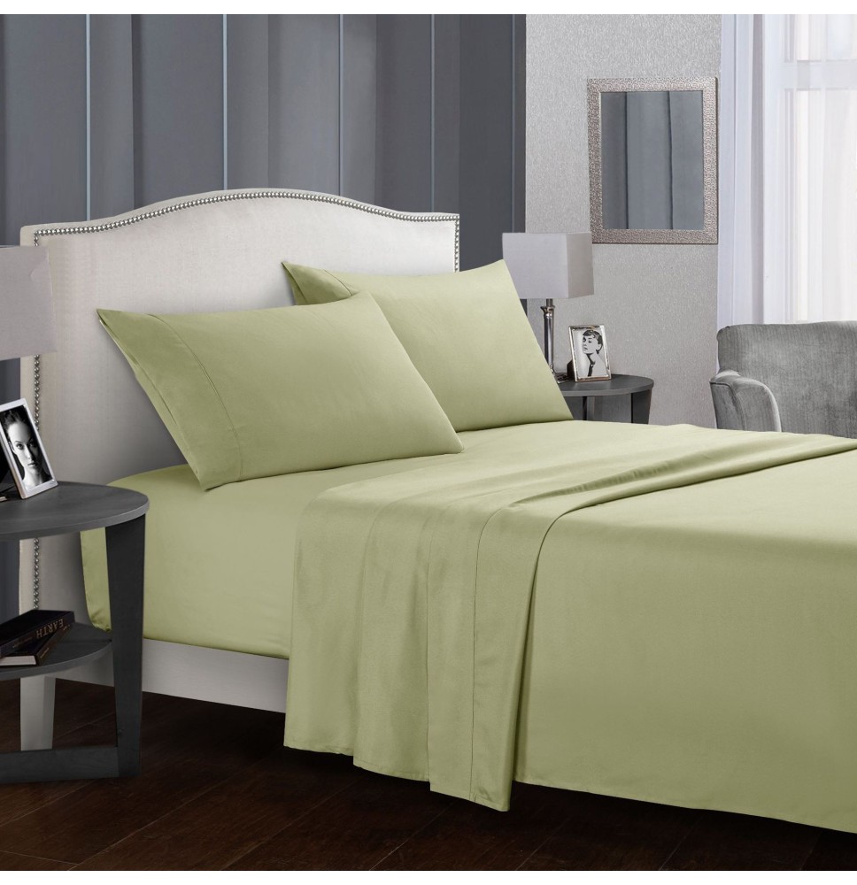 Hot Simple Style Solid Color Hotel Bed Sheet Quilt Cover Pillowcase Comfortable Home Bedding Set