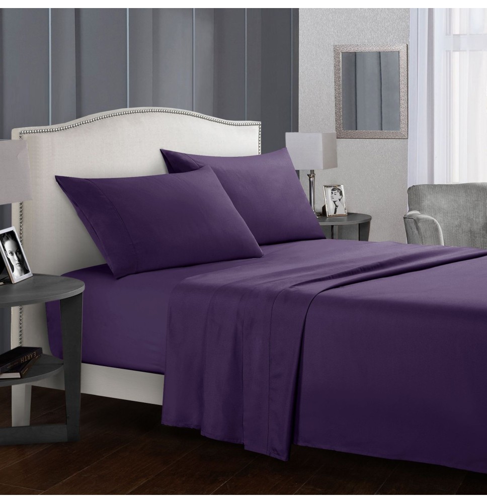 Hot Simple Style Solid Color Hotel Bed Sheet Quilt Cover Pillowcase Comfortable Home Bedding Set