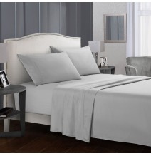 Hot Simple Style Solid Color Hotel Bed Sheet Quilt Cover Pillowcase Comfortable Home Bedding Set