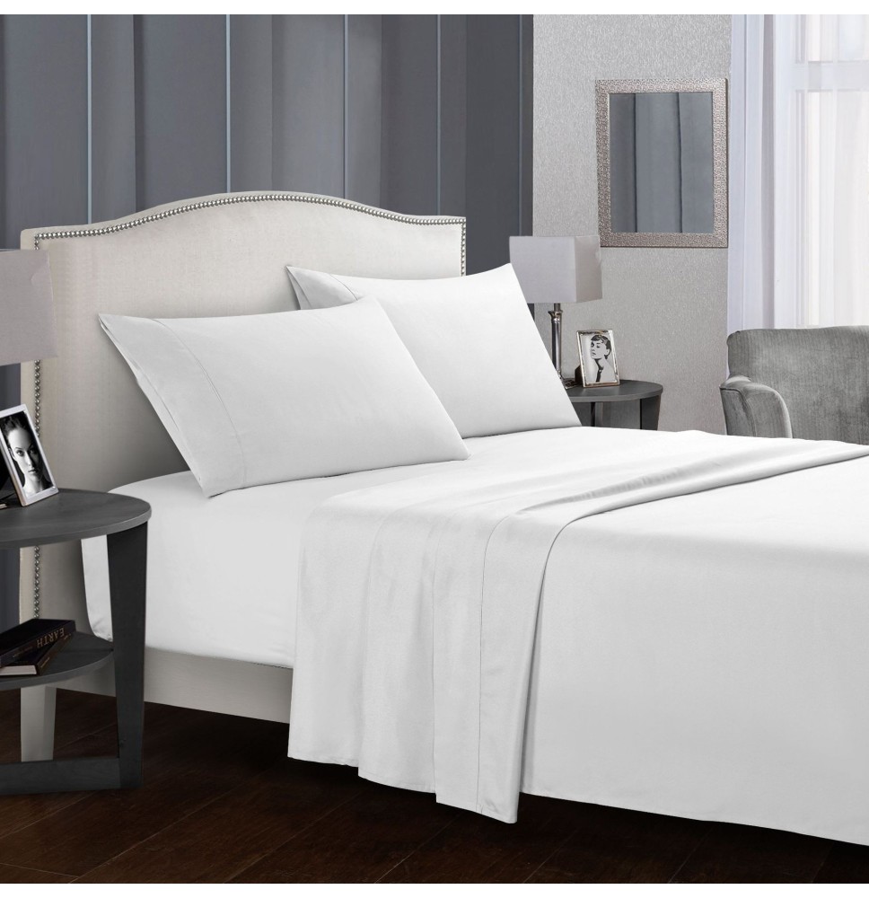 Hot Simple Style Solid Color Hotel Bed Sheet Quilt Cover Pillowcase Comfortable Home Bedding Set