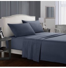 Hot Simple Style Solid Color Hotel Bed Sheet Quilt Cover Pillowcase Comfortable Home Bedding Set