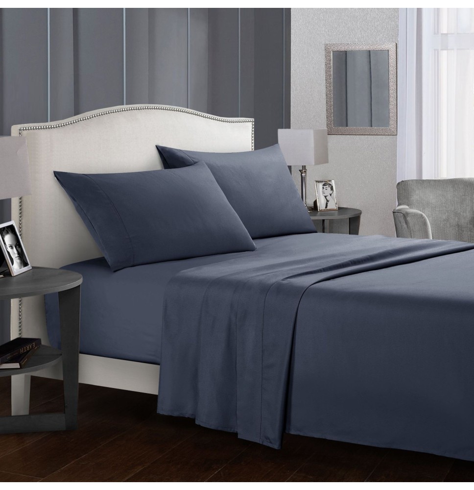 Hot Simple Style Solid Color Hotel Bed Sheet Quilt Cover Pillowcase Comfortable Home Bedding Set
