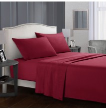 Hot Simple Style Solid Color Hotel Bed Sheet Quilt Cover Pillowcase Comfortable Home Bedding Set