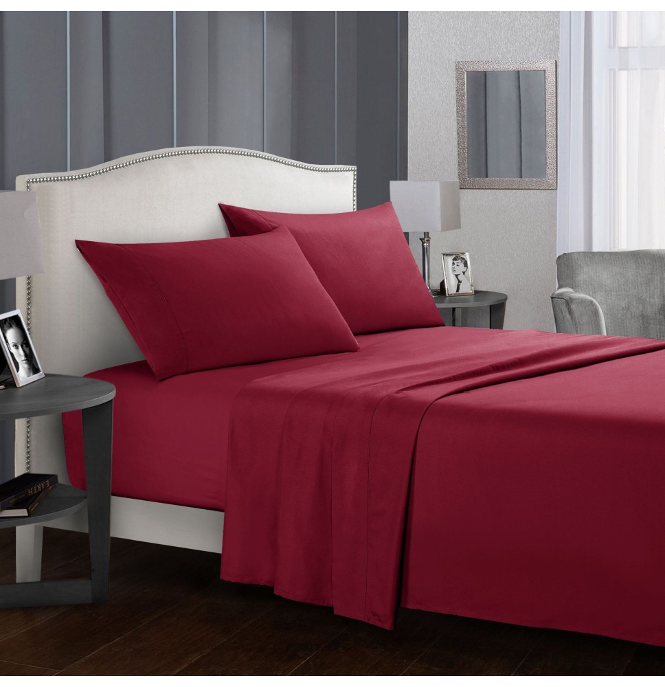 Hot Simple Style Solid Color Hotel Bed Sheet Quilt Cover Pillowcase Comfortable Home Bedding Set