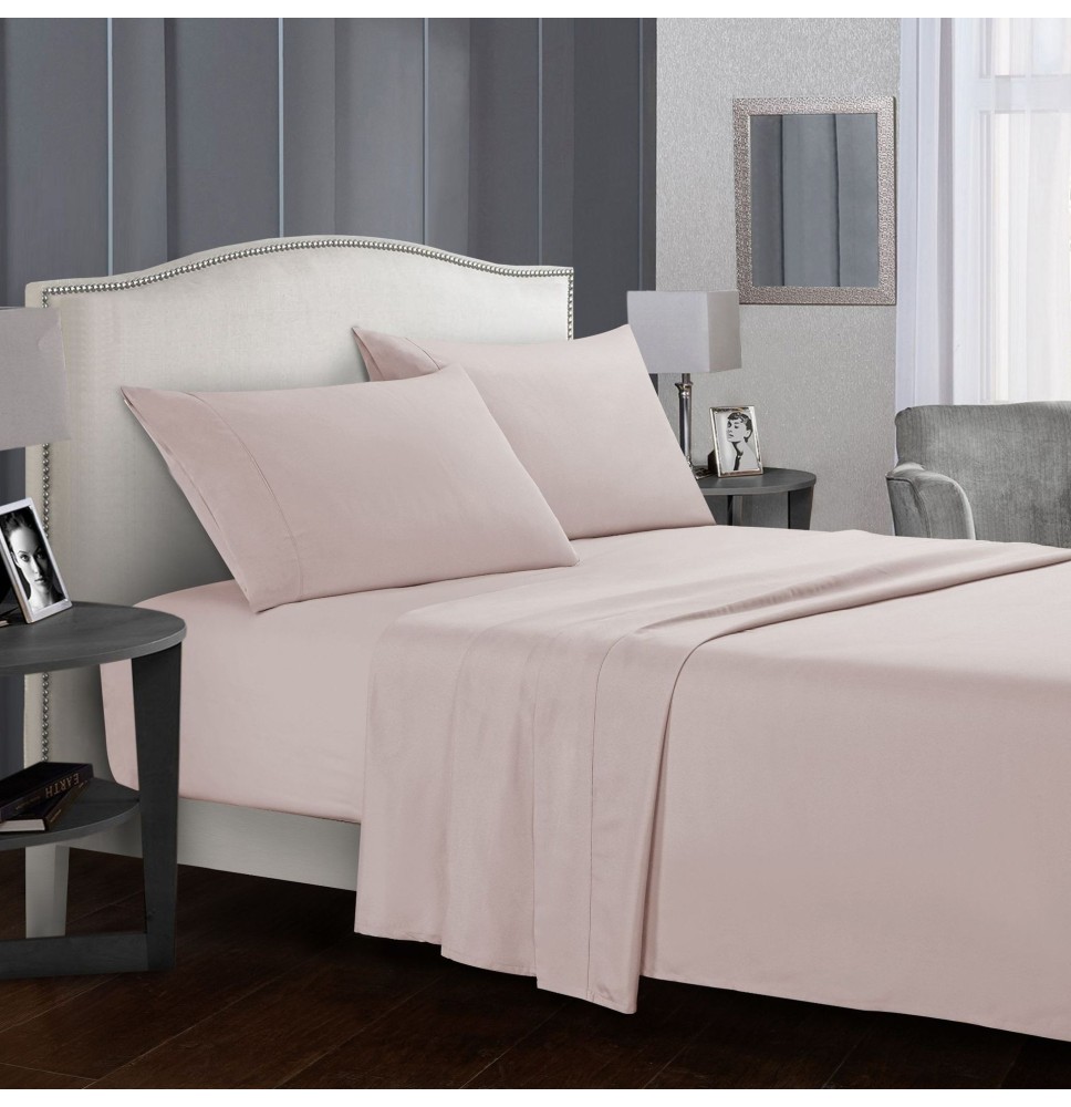 Hot Simple Style Solid Color Hotel Bed Sheet Quilt Cover Pillowcase Comfortable Home Bedding Set
