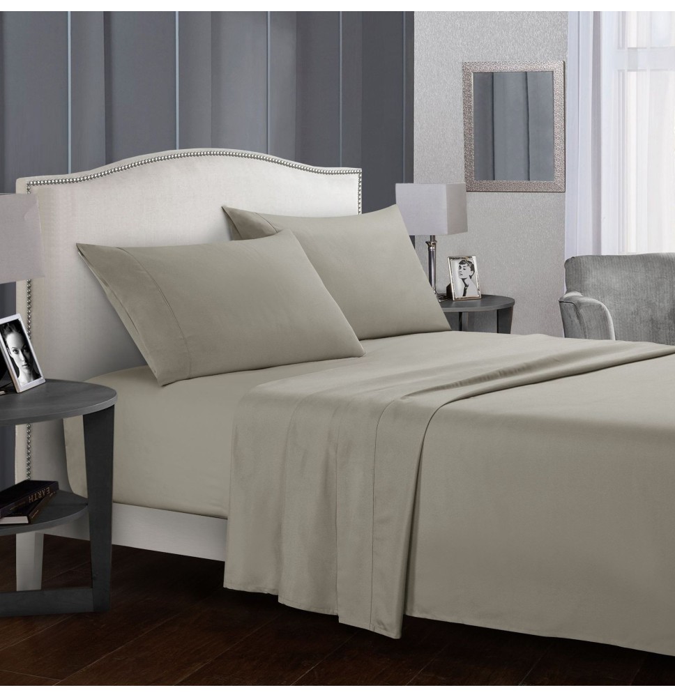 Hot Simple Style Solid Color Hotel Bed Sheet Quilt Cover Pillowcase Comfortable Home Bedding Set