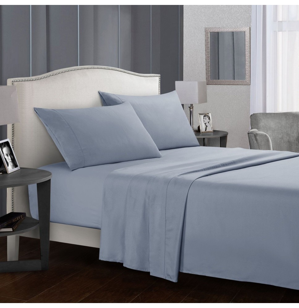 Hot Simple Style Solid Color Hotel Bed Sheet Quilt Cover Pillowcase Comfortable Home Bedding Set
